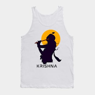 Hindu god lord Krishna playing his flute Tank Top